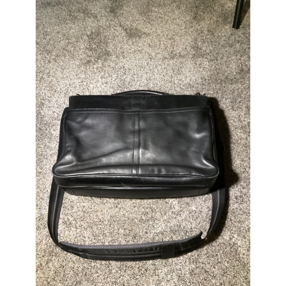 Coach Men's Black Leather Satchel Briefcase Laptop Bag - Picture 2 of 9